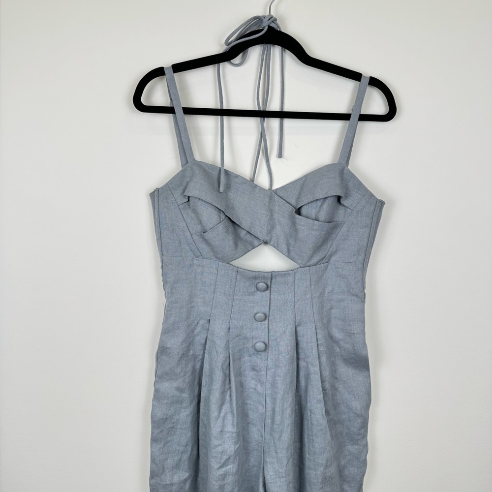 ASTR Light Blue Ilona Cutout Linen Jumpsuit XS - Picture 9 of 9
